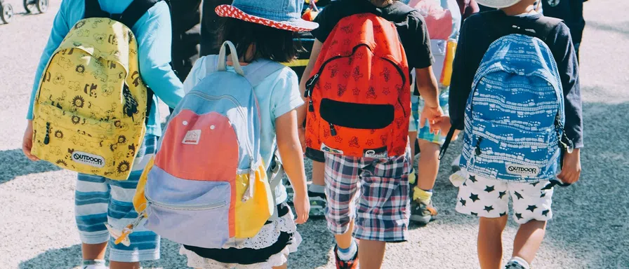 kids with backpack